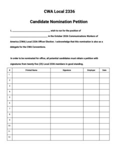 Nomination Petition 2026